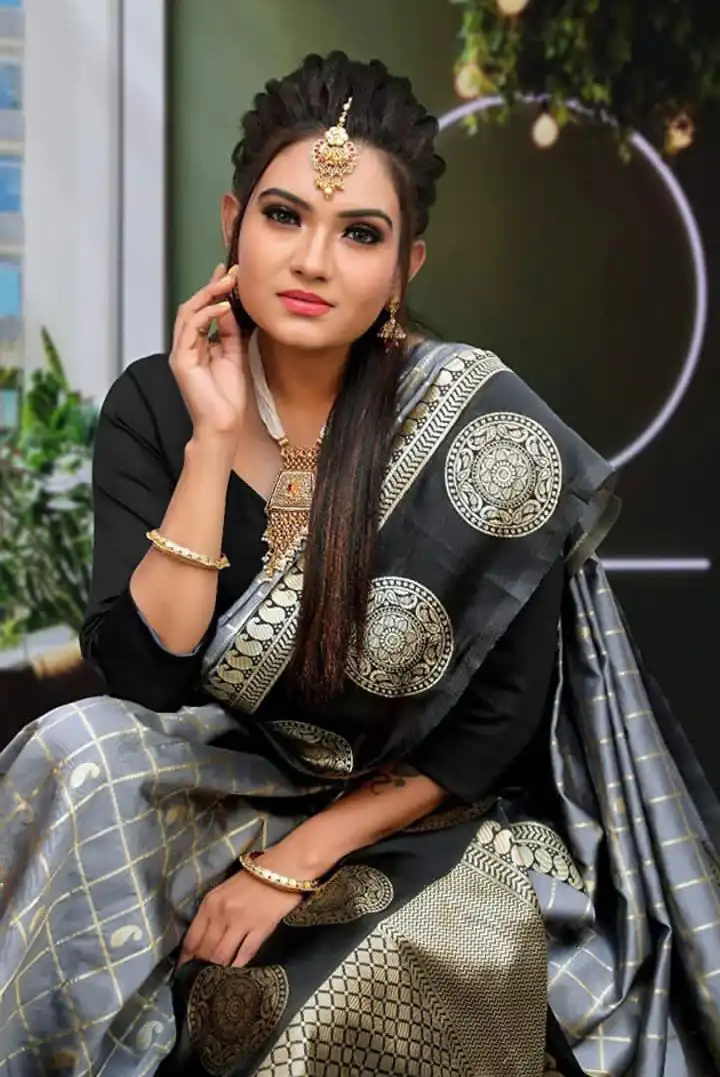 KPR 080 Grey Color Soft Lichi Silk Saree with Lace Border & Lace Work. Best Price ₹1449. Delivery 4-6 Working Days. Shop now. | Bollywood Sarees, Creative Sarees, Designer Sarees, Embroidered Sarees, Ethnic Saree, Modern Digital sarees, Party Wear Sarees, Sarees