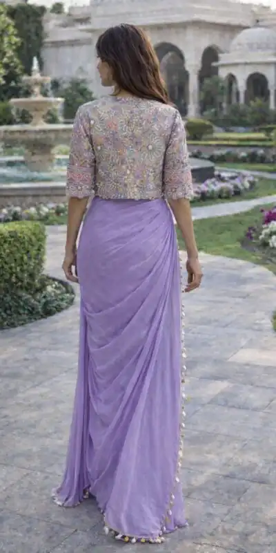 BB 59 Lavender Crep Silk Saree. Perfect for Wedding, Party, Pongal, Reception, Housewarming – Introductory Price ₹2399. Delivery 4-6 Working | Bollywood Sarees, Creative Sarees, Designer Sarees, Embroidered Sarees, Ethnic Saree, Modern Digital sarees, Party Wear Sarees, Sarees