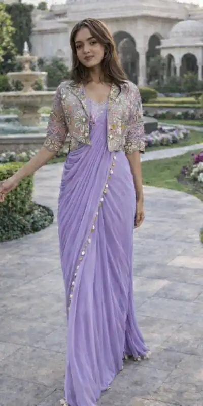 BB 59 Lavender Crep Silk Saree. Perfect for Wedding, Party, Pongal, Reception, Housewarming – Introductory Price ₹2399. Delivery 4-6 Working | Bollywood Sarees, Creative Sarees, Designer Sarees, Embroidered Sarees, Ethnic Saree, Modern Digital sarees, Party Wear Sarees, Sarees