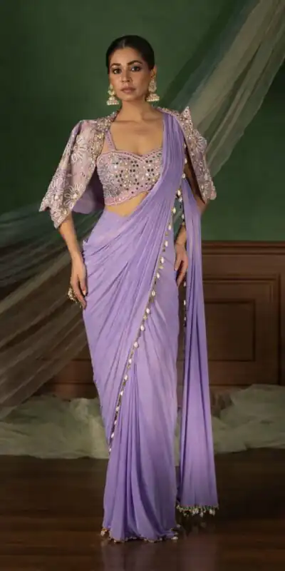 BB 59 Lavender Crep Silk Saree. Perfect for Wedding, Party, Pongal, Reception, Housewarming – Introductory Price ₹2399. Delivery 4-6 Working | Bollywood Sarees, Creative Sarees, Designer Sarees, Embroidered Sarees, Ethnic Saree, Modern Digital sarees, Party Wear Sarees, Sarees