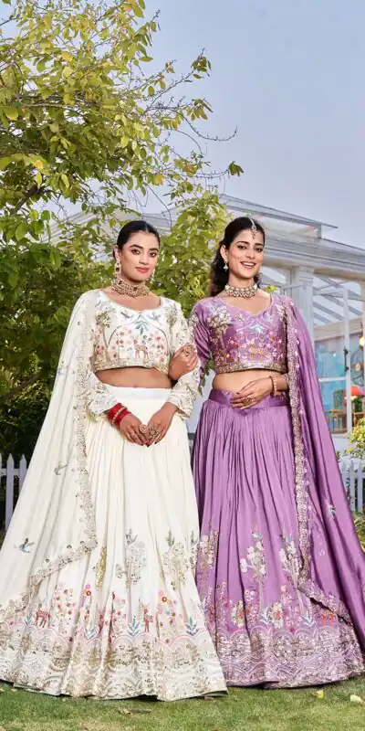 Ram 162 Lavender in Color Vichitra Silk Embroidery Work Lehenga Choli . Now at just ₹3149. Delivery 4-6 Working Days. Shop now. | Bollywood Lehenga, Creative Lehenga, Designer Lehenga, Embroidered Lehenga, Lehenga, Party Wear Lehenga