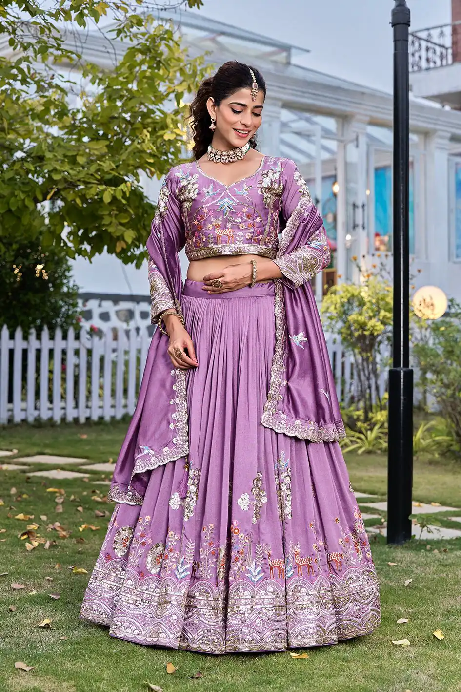 Ram 162 Lavender in Color Vichitra Silk Embroidery Work Lehenga Choli . Now at just ₹3149. Delivery 4-6 Working Days. Shop now. | Bollywood Lehenga, Creative Lehenga, Designer Lehenga, Embroidered Lehenga, Lehenga, Party Wear Lehenga