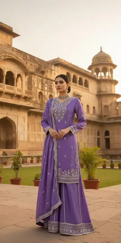 KD 1575 Lavender Zimmy Silk Salwar Suit Perfect for Wedding, Party, Karwa Chauth, Haldi, Eid – . Special Price ₹2149. Delivery 4-6 Working Days. Shop no | Jump Suits, Straight Suits, Casual Suits, Creative suits, Designer Suits, Palazzo Suits, Party Wear Suits, Patiala Suits, Salwar suit