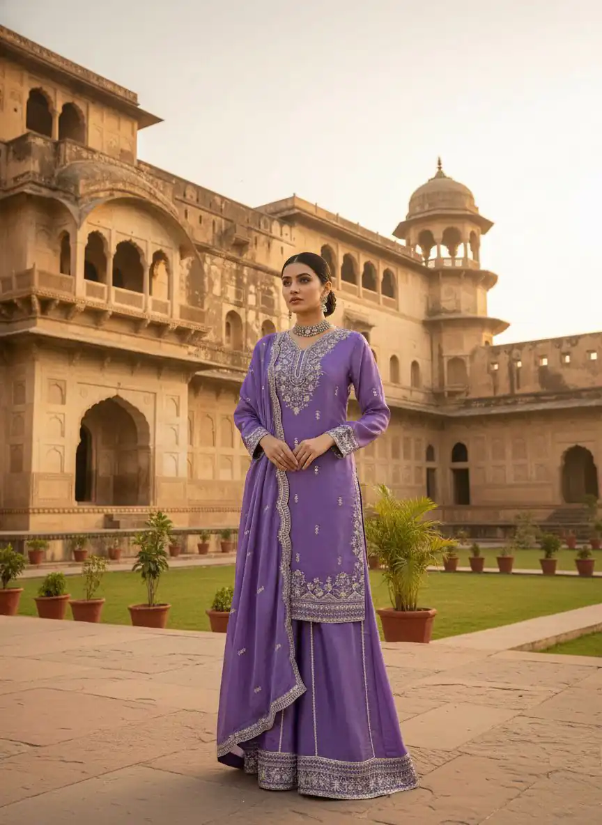 KD 1575 Lavender Zimmy Silk Salwar Suit Perfect for Wedding, Party, Karwa Chauth, Haldi, Eid – . Special Price ₹2149. Delivery 4-6 Working Days. Shop no | Jump Suits, Straight Suits, Casual Suits, Creative suits, Designer Suits, Palazzo Suits, Party Wear Suits, Patiala Suits, Salwar suit
