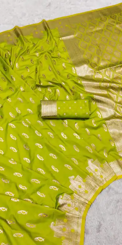 MB 41 Lemon Yellow Color Green Banarasi Silk Zari Weaving Saree . Wedding, Party, Festive, Available at ₹1849 only. Delivery 4-6 Working Days. Shop now. | Bollywood Sarees, Creative Sarees, Designer Sarees, Embroidered Sarees, Ethnic Saree, Modern Digital sarees, Party Wear Sarees, Sarees