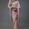 Light Pink Faux Georgette Mirror Sequins Work Saree