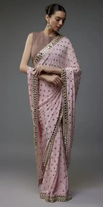 DF 3469 Light Pink Faux Georgette Saree Perfect for Wedding, Party, Bridal Wear, Baisakhi, Raksha Bandhan –. Introductory Price ₹1999. Delivery 4-6 Workin | Bollywood Sarees, Creative Sarees, Designer Sarees, Embroidered Sarees, Ethnic Saree, Modern Digital sarees, Party Wear Sarees, Sarees