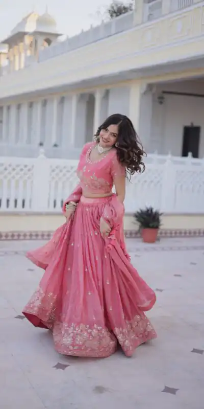 KA 5063 Gajri in Fendi Silk Embroidery Work & Zari Work Lehenga Choli . Affordable Price ₹2649. Delivery 4-6 Working Days. Shop now. | Bollywood Lehenga, Creative Lehenga, Designer Lehenga, Embroidered Lehenga, Lehenga, Party Wear Lehenga