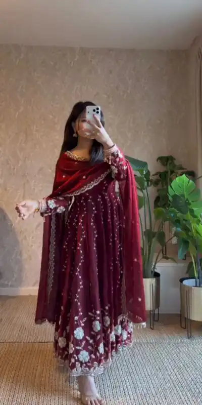 RTC 5953 Maroon Fendy Silk Salwar Suit Sequence Work with Designer Work. Introductory Price ₹2499. Delivery 4-6 Working Days. Shop now. | Jump Suits, Straight Suits, Casual Suits, Creative suits, Designer Suits, Palazzo Suits, Party Wear Suits, Patiala Suits, Salwar suit