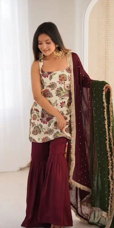 ST 1153 Maroon Color Natural Crep Salwar Suit with Embroidery Work. Wedding, Party, Festive, Best Price ₹2449. Delivery 4-6 Working Days. Shop now. | Jump Suits, Straight Suits, Casual Suits, Creative suits, Designer Suits, Palazzo Suits, Party Wear Suits, Patiala Suits, Salwar suit