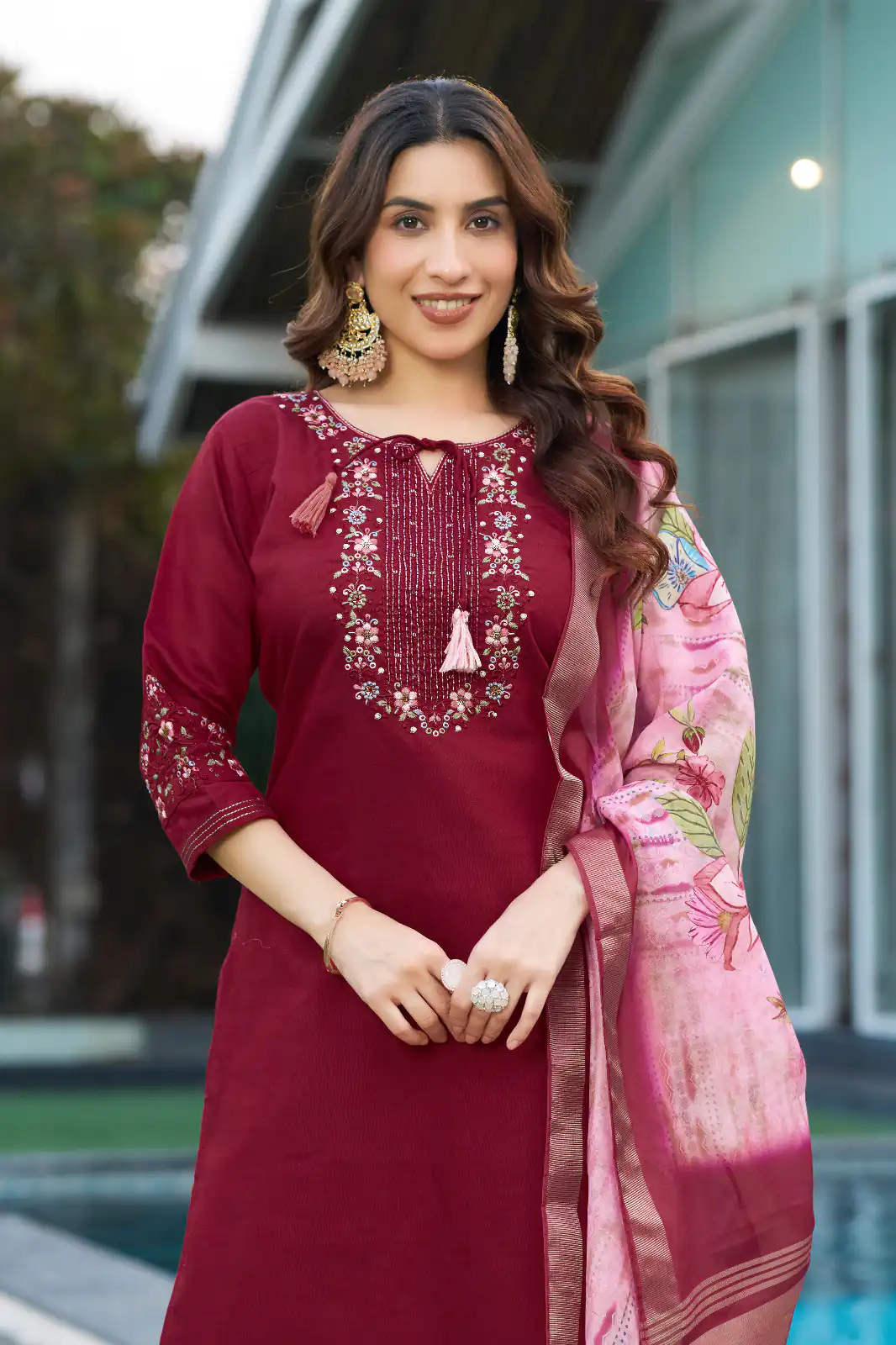 DIVA 115 Maroon Viscose Silk Salwar Suit with Digital Print & Embroidery Work. Festive Deal ₹2049. Delivery 4-6 Working Days. Shop now. | Jump Suits, Straight Suits, Casual Suits, Creative suits, Designer Suits, Palazzo Suits, Party Wear Suits, Patiala Suits, Salwar suit