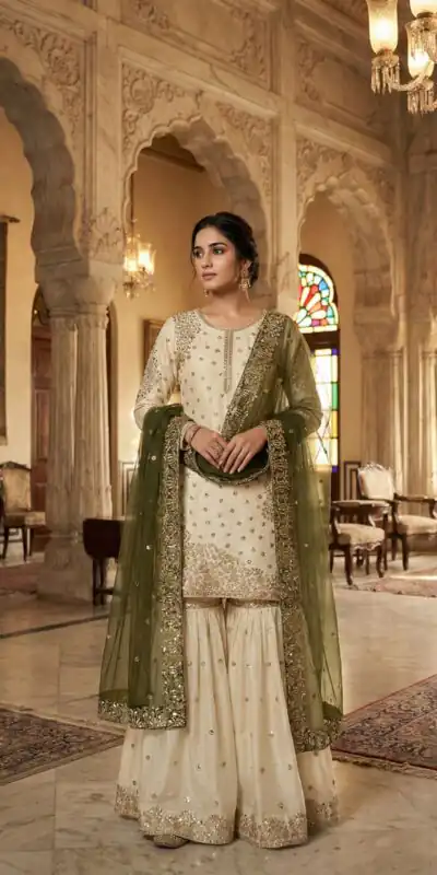 JF 041 Mehendi Fendy Silk Salwar Suitwith Embroidery Work & Lace Work. Now at just ₹2149. Delivery 4-6 Working Days. Shop now. | Jump Suits, Straight Suits, Casual Suits, Creative suits, Designer Suits, Palazzo Suits, Party Wear Suits, Patiala Suits, Salwar suit