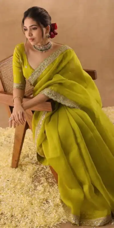 JR 652 Mehendi in Organza Silk Embroidery Work & Sequins Work Saree . Now at just ₹1849. Delivery 4-6 Working Days. Shop now. | Bollywood Sarees, Creative Sarees, Designer Sarees, Embroidered Sarees, Ethnic Saree, Modern Digital sarees, Party Wear Sarees, Sarees