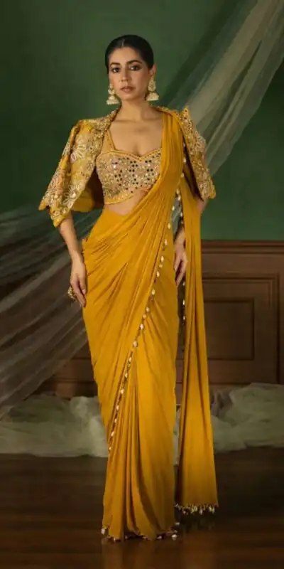 BB 59 Mustered Crep Silk Saree. Perfect for Wedding, Party, Pongal, Reception, Housewarming – Introductory Price ₹2399. Delivery 4-6 Working | Bollywood Sarees, Creative Sarees, Designer Sarees, Embroidered Sarees, Ethnic Saree, Modern Digital sarees, Party Wear Sarees, Sarees