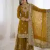 SSR 5007 Mustered Color Georgette Salwar Suit with Embroidery Work. Get it for ₹2449. Delivery 4-6 Working Days. Shop now. | Jump Suits, Straight Suits, Casual Suits, Creative suits, Designer Suits, Palazzo Suits, Party Wear Suits, Patiala Suits, Salwar suit