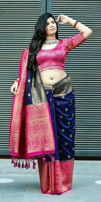 KPR 088 Navy Blue Color Soft Lichi Silk Saree with Lace Border & Lace Work. Best Price ₹1449. Delivery 4-6 Working Days. Shop now. | Bollywood Sarees, Creative Sarees, Designer Sarees, Embroidered Sarees, Ethnic Saree, Modern Digital sarees, Party Wear Sarees, Sarees