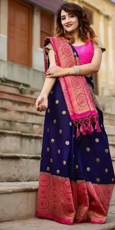 KPR 088 Navy Blue Color Soft Lichi Silk Saree with Lace Border & Lace Work. Best Price ₹1449. Delivery 4-6 Working Days. Shop now. | Bollywood Sarees, Creative Sarees, Designer Sarees, Embroidered Sarees, Ethnic Saree, Modern Digital sarees, Party Wear Sarees, Sarees