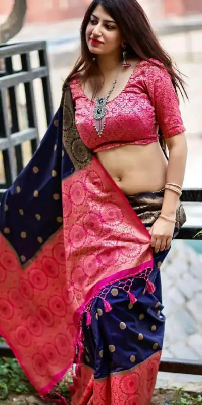 KPR 088 Navy Blue Color Soft Lichi Silk Saree with Lace Border & Lace Work. Best Price ₹1449. Delivery 4-6 Working Days. Shop now. | Bollywood Sarees, Creative Sarees, Designer Sarees, Embroidered Sarees, Ethnic Saree, Modern Digital sarees, Party Wear Sarees, Sarees