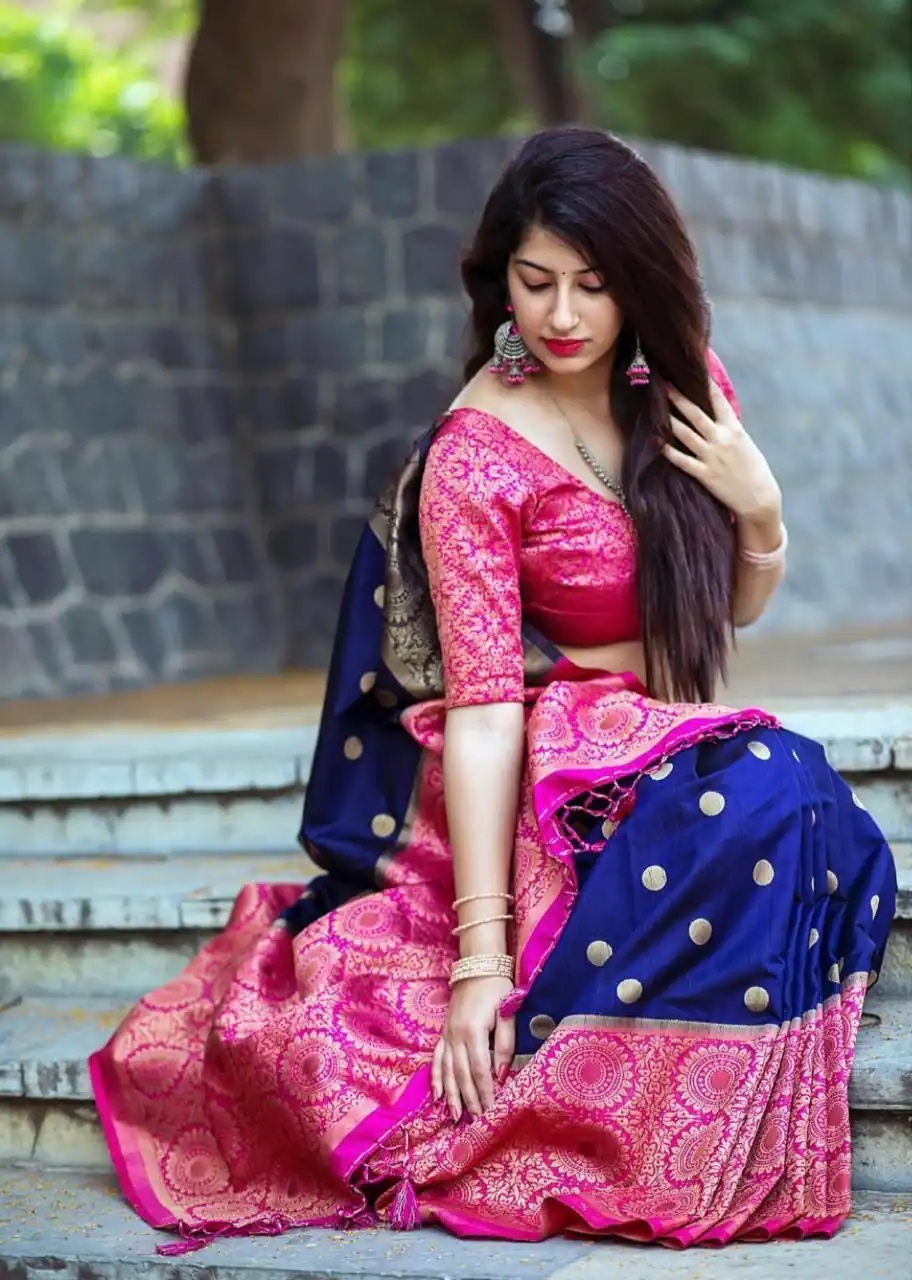 KPR 088 Navy Blue Color Soft Lichi Silk Saree with Lace Border & Lace Work. Best Price ₹1449. Delivery 4-6 Working Days. Shop now. | Bollywood Sarees, Creative Sarees, Designer Sarees, Embroidered Sarees, Ethnic Saree, Modern Digital sarees, Party Wear Sarees, Sarees