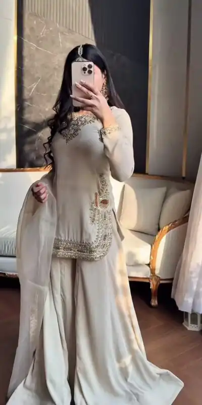 NF 1269 Off White Korean Satin Silk Salwar Suit with Lace Work & Embroidery Work. Exclusive Offer ₹2149. Delivery 4-6 Working Days. Shop now. | Jump Suits, Straight Suits, Casual Suits, Creative suits, Designer Suits, Palazzo Suits, Party Wear Suits, Patiala Suits, Salwar suit