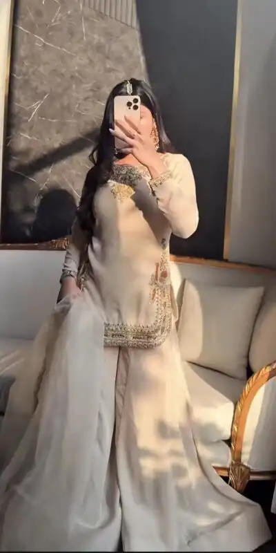 NF 1269 Off White Korean Satin Silk Salwar Suit with Lace Work & Embroidery Work. Exclusive Offer ₹2149. Delivery 4-6 Working Days. Shop now. | Jump Suits, Straight Suits, Casual Suits, Creative suits, Designer Suits, Palazzo Suits, Party Wear Suits, Patiala Suits, Salwar suit