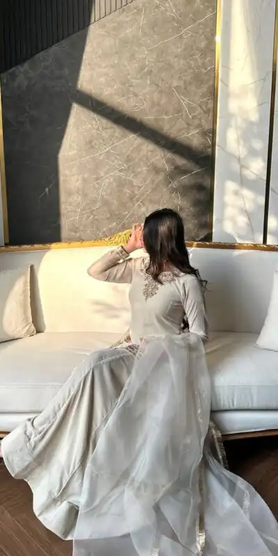 NF 1269 Off White Korean Satin Silk Salwar Suit with Lace Work & Embroidery Work. Exclusive Offer ₹2149. Delivery 4-6 Working Days. Shop now. | Jump Suits, Straight Suits, Casual Suits, Creative suits, Designer Suits, Palazzo Suits, Party Wear Suits, Patiala Suits, Salwar suit