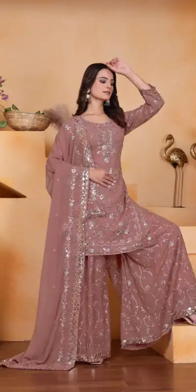 FE 99 Onion Color Fox Georgette Salwar Suit with Embroidery Work. Online Now at just ₹2549. Delivery 4-6 Working Days. Shop now. | Jump Suits, Straight Suits, Casual Suits, Creative suits, Designer Suits, Palazzo Suits, Party Wear Suits, Patiala Suits, Salwar suit