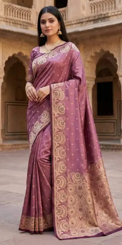 MB 8 Onion in Color Satin Silk Zari Work & Lace Work Saree . Available at ₹2149 only. Delivery 4-6 Working Days. Shop now. | Bollywood Sarees, Creative Sarees, Designer Sarees, Embroidered Sarees, Ethnic Saree, Modern Digital sarees, Party Wear Sarees, Sarees