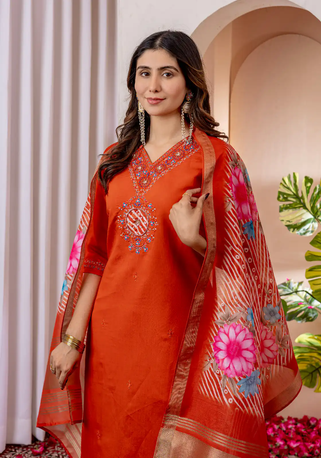DIVA 112 Orange Marina Silk Salwar Suit with Embroidery Work. Introductory Price ₹1999. Delivery 4-6 Working Days. Shop now. | Jump Suits, Straight Suits, Casual Suits, Creative suits, Designer Suits, Palazzo Suits, Party Wear Suits, Patiala Suits, Salwar suit