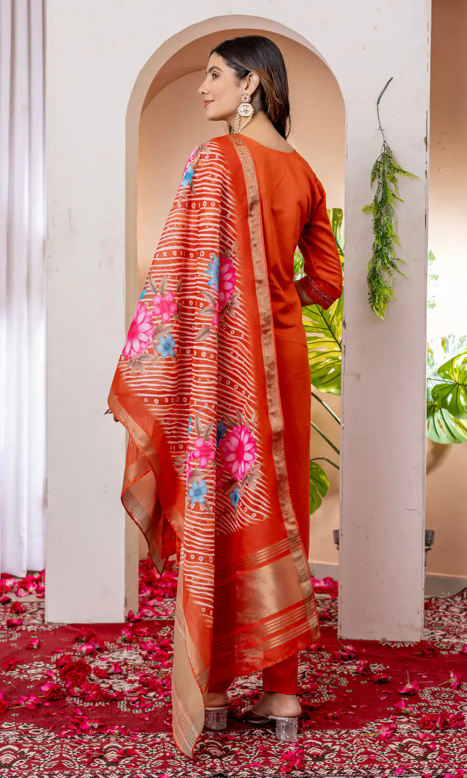 DIVA 112 Orange Marina Silk Salwar Suit with Embroidery Work. Introductory Price ₹1999. Delivery 4-6 Working Days. Shop now. | Jump Suits, Straight Suits, Casual Suits, Creative suits, Designer Suits, Palazzo Suits, Party Wear Suits, Patiala Suits, Salwar suit