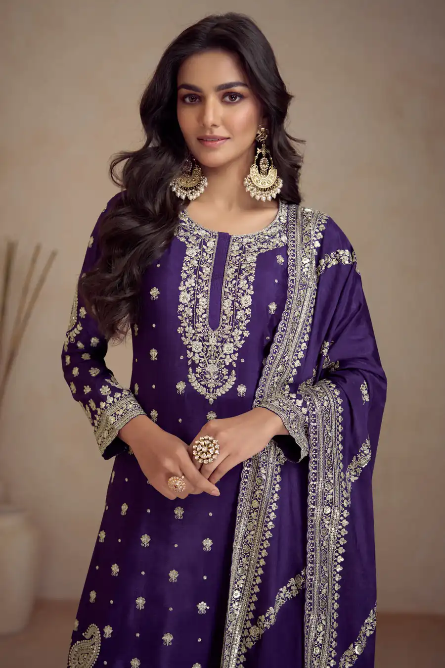 FC 7466 Purple Chinon Silk Salwar Suit with Embroidery Work & Lace Work. Affordable Price ₹2599. Delivery 4-6 Working Days. Shop now. | Jump Suits, Straight Suits, Casual Suits, Creative suits, Designer Suits, Palazzo Suits, Party Wear Suits, Patiala Suits, Salwar suit
