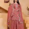FE 99 Peach Color Fox Georgette Salwar Suit with Embroidery Work. Online Now at just ₹2549. Delivery 4-6 Working Days. Shop now. | Jump Suits, Straight Suits, Casual Suits, Creative suits, Designer Suits, Palazzo Suits, Party Wear Suits, Patiala Suits, Salwar suit