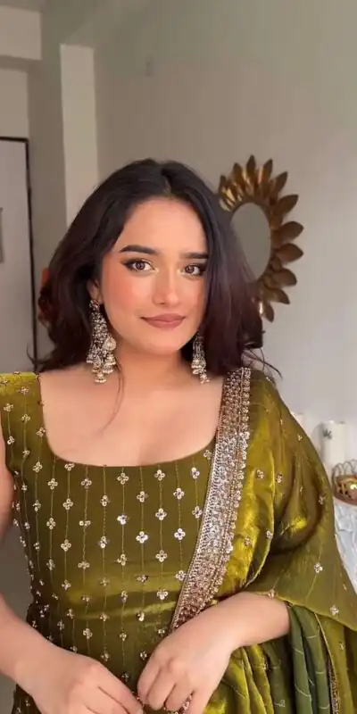 KD 1577 Mehendi Fendy Silk Salwar Suit with Mirror Work & Embroidery Work. Best Price ₹1999. Delivery 4-6 Working Days. Shop now. | Jump Suits, Straight Suits, Casual Suits, Creative suits, Designer Suits, Palazzo Suits, Party Wear Suits, Patiala Suits, Salwar suit