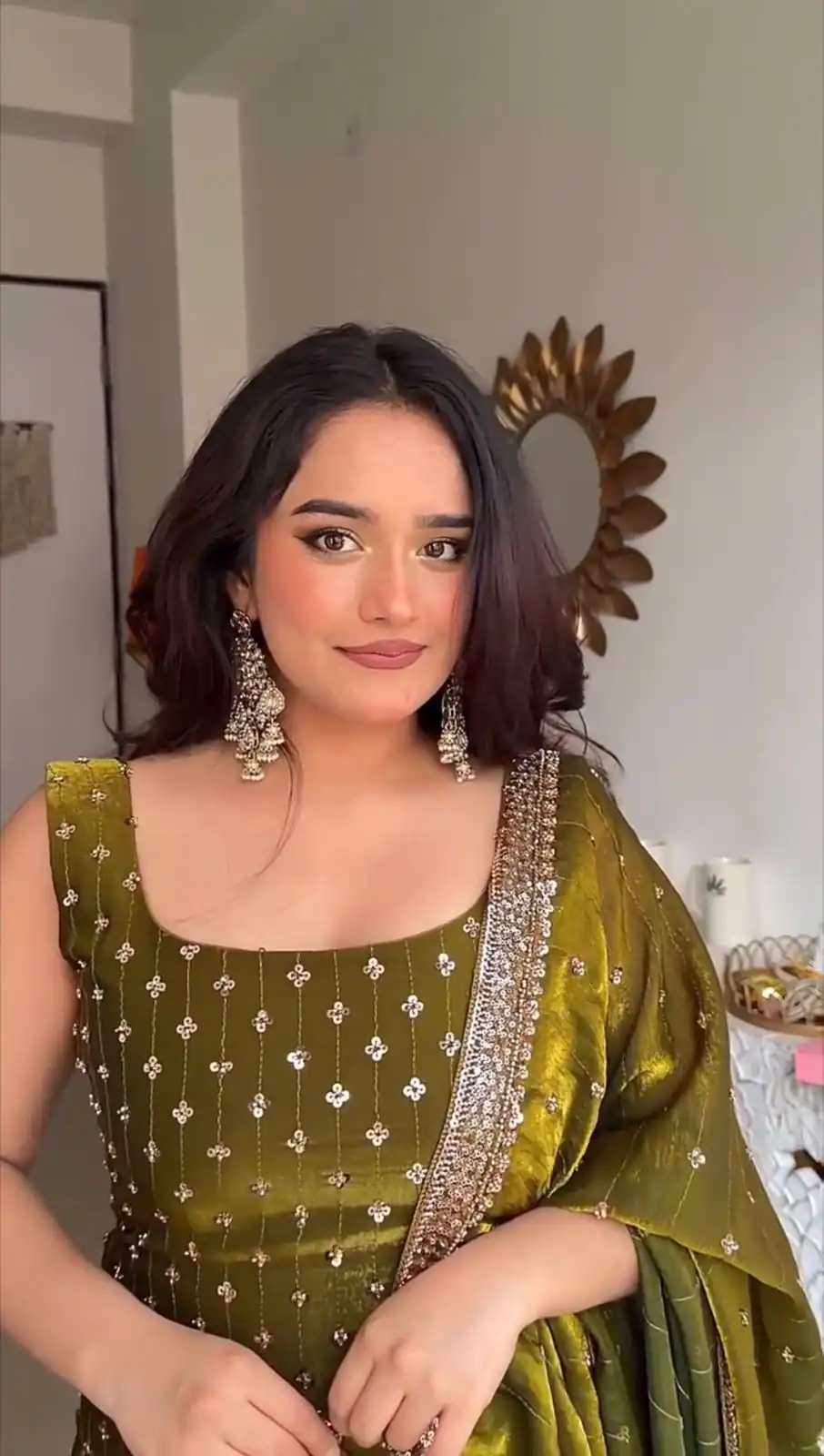 KD 1577 Mehendi Fendy Silk Salwar Suit with Mirror Work & Embroidery Work. Best Price ₹1999. Delivery 4-6 Working Days. Shop now. | Jump Suits, Straight Suits, Casual Suits, Creative suits, Designer Suits, Palazzo Suits, Party Wear Suits, Patiala Suits, Salwar suit