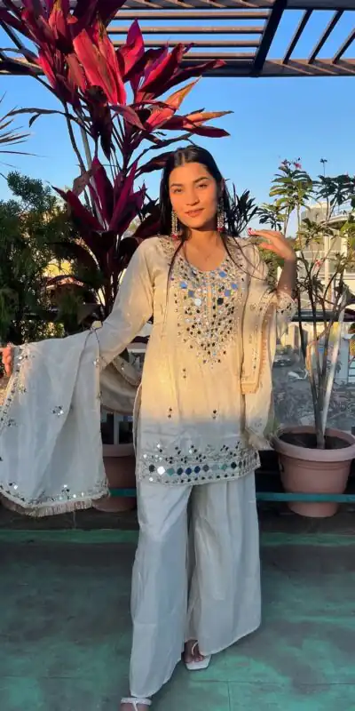 BE 328 Off White Faux Georgette Salwar Suit Perfect for Wedding, Party, Family Gatherings, Sangeet, Housewarming – . Affordable Price ₹2049. Days | Jump Suits, Straight Suits, Casual Suits, Creative suits, Designer Suits, Palazzo Suits, Party Wear Suits, Patiala Suits, Salwar suit