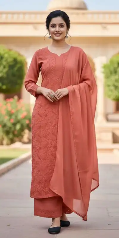 BE 254 Peach Faux Georgette Salwar Suit Perfect for Wedding, Party, Family Gatherings, Sangeet, Housewarming – . Affordable Price ₹1899. Days | Jump Suits, Straight Suits, Casual Suits, Creative suits, Designer Suits, Palazzo Suits, Party Wear Suits, Patiala Suits, Salwar suit