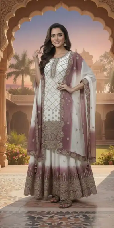 AD 223 Pink Dual Tone Star Georgette Salwar Suit with Embroidery Work. Get it for ₹2399. Delivery 4-6 Working Days. Shop now. | Jump Suits, Straight Suits, Casual Suits, Creative suits, Designer Suits, Palazzo Suits, Party Wear Suits, Patiala Suits, Salwar suit