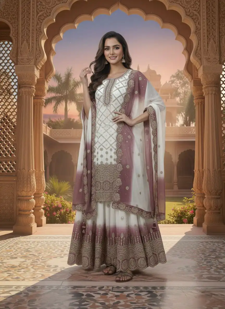 AD 223 Pink Dual Tone Star Georgette Salwar Suit with Embroidery Work. Get it for ₹2399. Delivery 4-6 Working Days. Shop now. | Jump Suits, Straight Suits, Casual Suits, Creative suits, Designer Suits, Palazzo Suits, Party Wear Suits, Patiala Suits, Salwar suit
