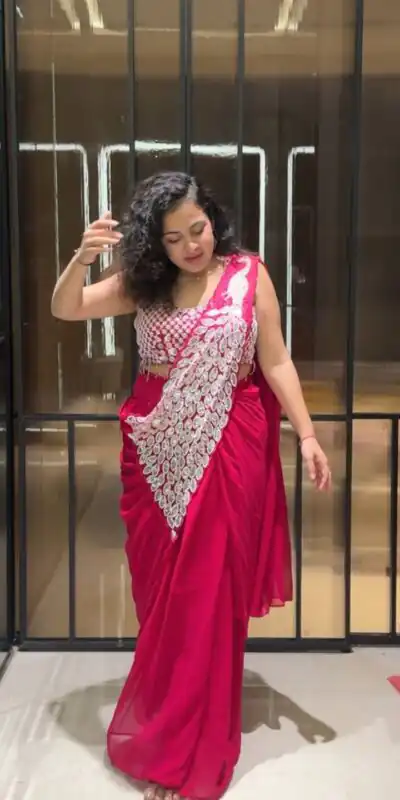 ST 1165 Pink Faux Georgette Saree with Embroidery Work & Sequins Work. Now at just ₹1799. Delivery 4-6 Working Days. Shop now. | Bollywood Sarees, Creative Sarees, Designer Sarees, Embroidered Sarees, Ethnic Saree, Modern Digital sarees, Party Wear Sarees, Sarees