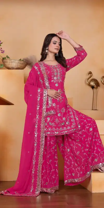 FE 99 Pink Color Fox Georgette Salwar Suit with Embroidery Work. Online Now at just ₹2549. Delivery 4-6 Working Days. Shop now. | Jump Suits, Straight Suits, Casual Suits, Creative suits, Designer Suits, Palazzo Suits, Party Wear Suits, Patiala Suits, Salwar suit