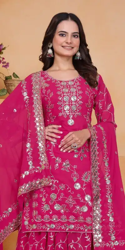 FE 99 Pink Color Fox Georgette Salwar Suit with Embroidery Work. Online Now at just ₹2549. Delivery 4-6 Working Days. Shop now. | Jump Suits, Straight Suits, Casual Suits, Creative suits, Designer Suits, Palazzo Suits, Party Wear Suits, Patiala Suits, Salwar suit