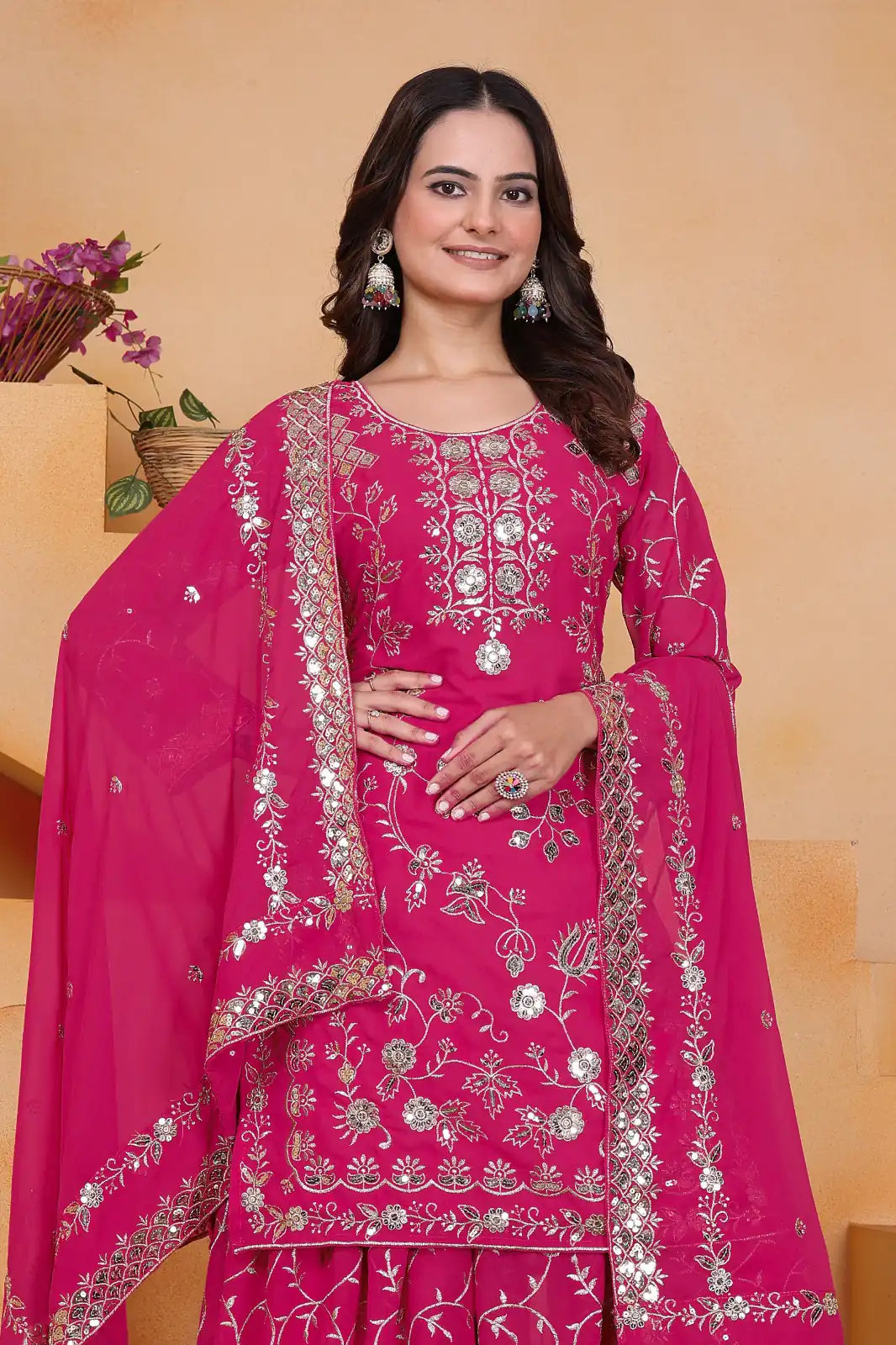 FE 99 Pink Color Fox Georgette Salwar Suit with Embroidery Work. Online Now at just ₹2549. Delivery 4-6 Working Days. Shop now. | Jump Suits, Straight Suits, Casual Suits, Creative suits, Designer Suits, Palazzo Suits, Party Wear Suits, Patiala Suits, Salwar suit