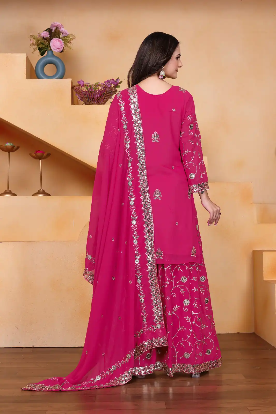FE 99 Pink Color Fox Georgette Salwar Suit with Embroidery Work. Online Now at just ₹2549. Delivery 4-6 Working Days. Shop now. | Jump Suits, Straight Suits, Casual Suits, Creative suits, Designer Suits, Palazzo Suits, Party Wear Suits, Patiala Suits, Salwar suit