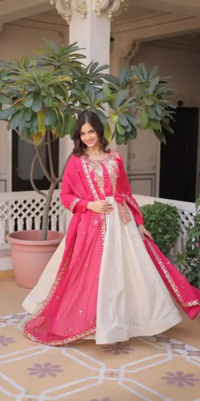 KA 1231 Pink in Glass Roman Sequins Work & Embroidery Work Gown . Affordable Price ₹2399. Delivery 4-6 Working Days. Shop now. | Bollywood Gowns, Creative Gowns, Designer Gowns, Embroidered Gowns, Gowns, Party Wear Gowns