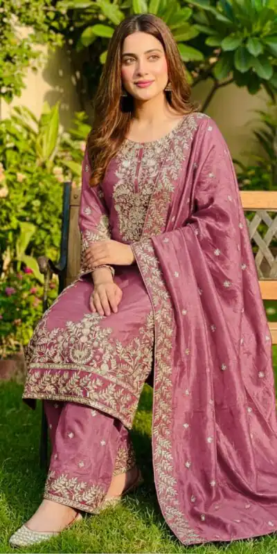 SRK 5316 Pink Organza Silk Salwar Suit Perfect for Wedding, Party, Makar Sankranti, Eid, Durga Puja – . Affordable Price ₹2149. Delivery 4-6 Workin | Jump Suits, Straight Suits, Casual Suits, Creative suits, Designer Suits, Palazzo Suits, Party Wear Suits, Patiala Suits, Salwar suit