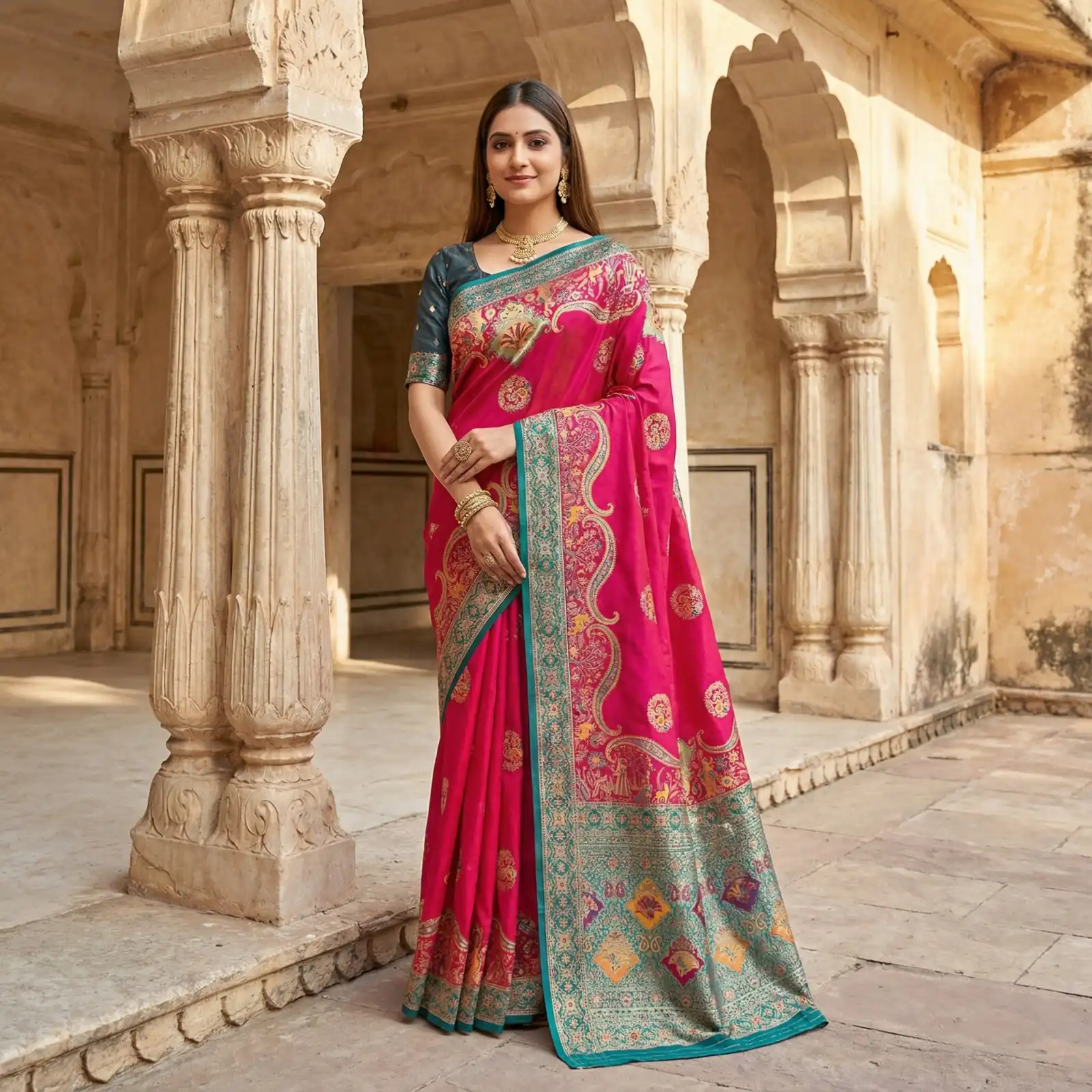 MB 50 Pink Pashmina Silk Saree with Lace Work & Lace Border. Online Festive Deal ₹2399. Delivery 4-6 Working Days. Shop now. | Bollywood Sarees, Creative Sarees, Designer Sarees, Embroidered Sarees, Ethnic Saree, Modern Digital sarees, Party Wear Sarees, Sarees