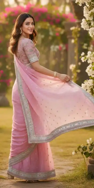 SC 1018 Pink Soft Organza Silk Saree with Lace Work & Embroidery Work. Festive Deal ₹2099. Delivery 4-6 Working Days. Shop now. | Bollywood Sarees, Creative Sarees, Designer Sarees, Embroidered Sarees, Ethnic Saree, Modern Digital sarees, Party Wear Sarees, Sarees