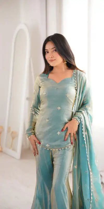 ZSR 3159 Pista Fendy Silk Salwar Suitwith Embroidery Work & Lace Work. Now at just ₹2049. Delivery 4-6 Working Days. Shop now. | Jump Suits, Straight Suits, Casual Suits, Creative suits, Designer Suits, Palazzo Suits, Party Wear Suits, Patiala Suits, Salwar suit