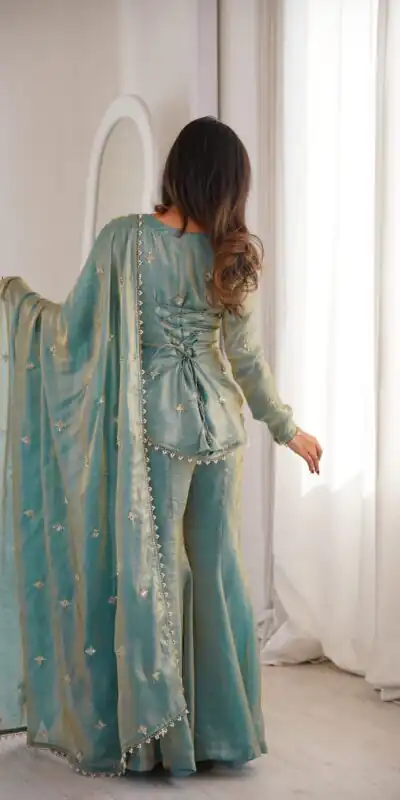 ZSR 3159 Pista Fendy Silk Salwar Suitwith Embroidery Work & Lace Work. Now at just ₹2049. Delivery 4-6 Working Days. Shop now. | Jump Suits, Straight Suits, Casual Suits, Creative suits, Designer Suits, Palazzo Suits, Party Wear Suits, Patiala Suits, Salwar suit