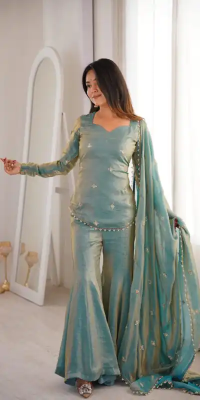 ZSR 3159 Pista Fendy Silk Salwar Suitwith Embroidery Work & Lace Work. Now at just ₹2049. Delivery 4-6 Working Days. Shop now. | Jump Suits, Straight Suits, Casual Suits, Creative suits, Designer Suits, Palazzo Suits, Party Wear Suits, Patiala Suits, Salwar suit